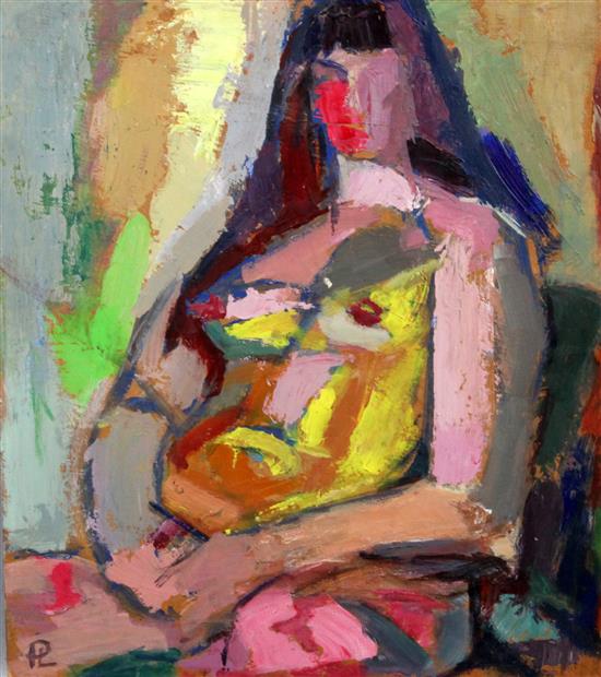 Pamina Liebert Mahrenholtz (1904-2004) Seated female nude, 19 x 16.75in.